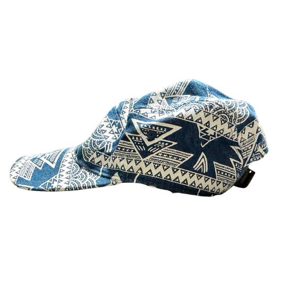 Official Coachella Hat Collection Aztec Patterned Blue White Unisex One Size - Picture 4 of 7